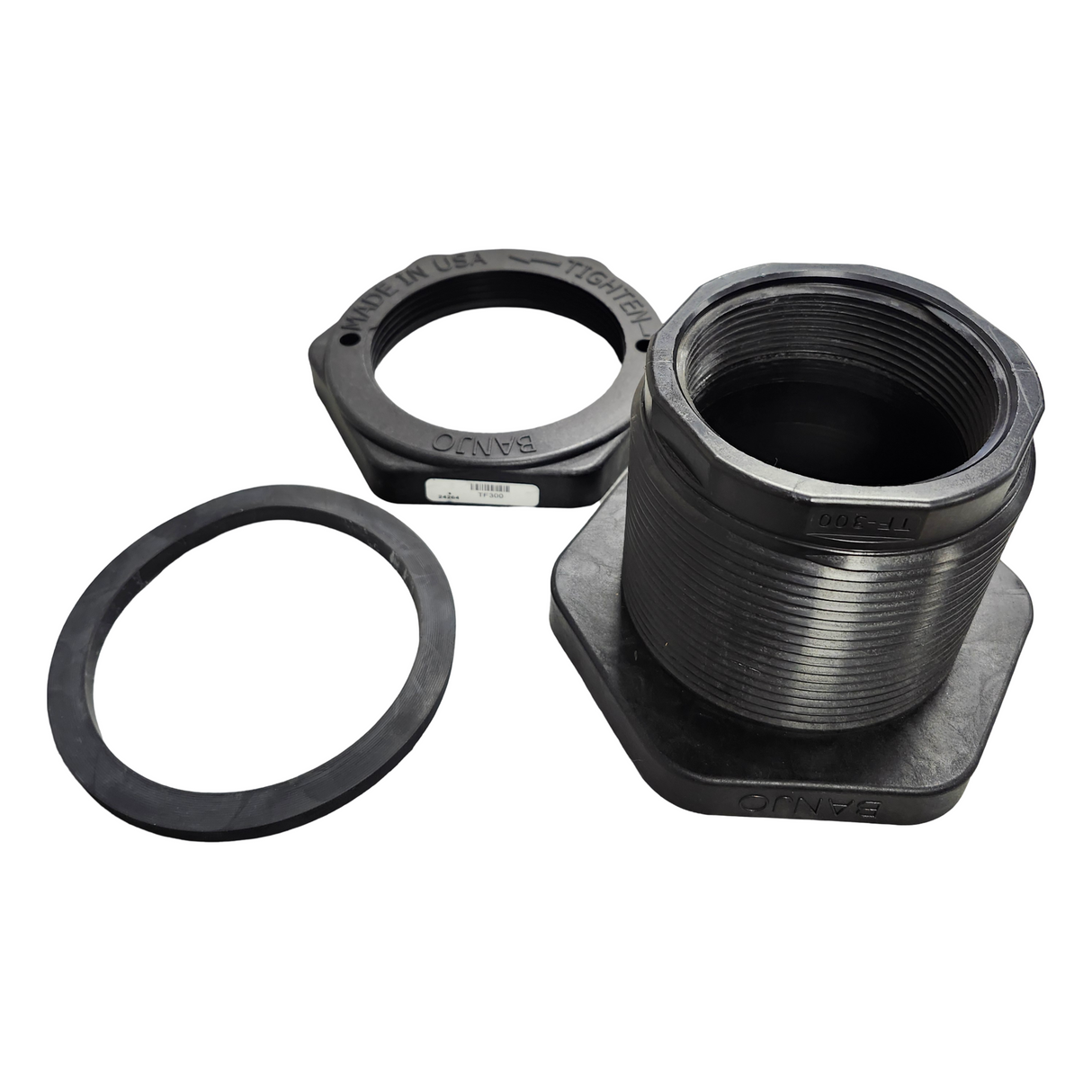 Banjo 3 inch Poly Bulkhead Tank Fitting with EPDM Gasket - TF300