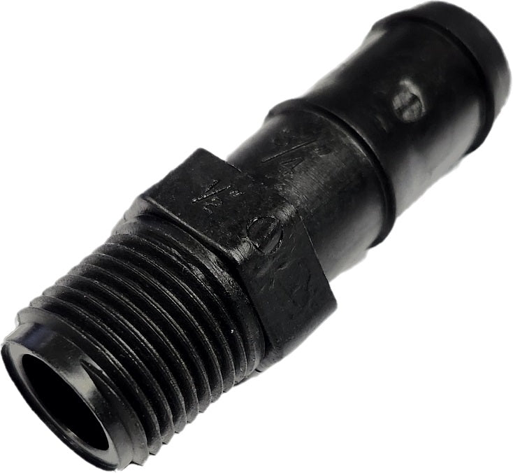 Banjo Polypropylene Hose Barb Fitting 1/2" Male Thread X 3/4" Hose Barb - HB050-075