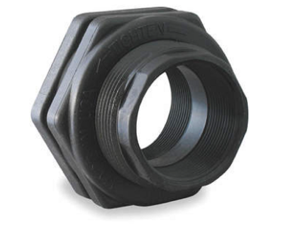 Banjo Poly Bulkhead Tank Fitting with EPDM Gasket 1-1/2" - TF150