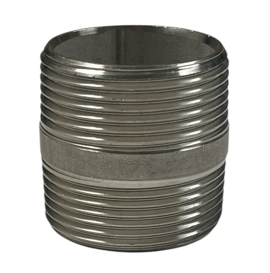 Hypro Stainless Steel Short Nipple 304SS, 1-1/4" MPT X 1-5/8" - 7114158