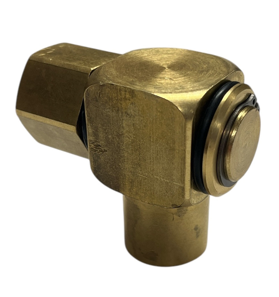 J.E. Adams High Pressure 90 Degree Brass Hose Reel Swivel 1/2 FPT x 1/2 FPT - 7475