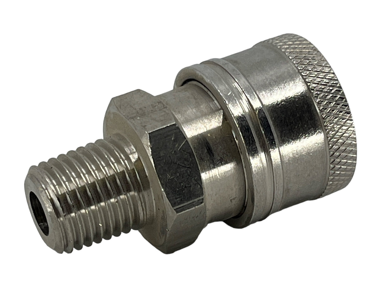 J.E. Adams Quick Disconnect Stainless Steel Socket 1/4" M, 7500 PSI - 7240P