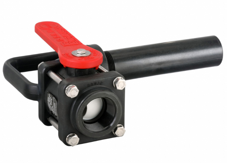 Banjo Poly Full Port Ball Nozzle Valve With 90° Elbow 1-1/2" FPT - VA150