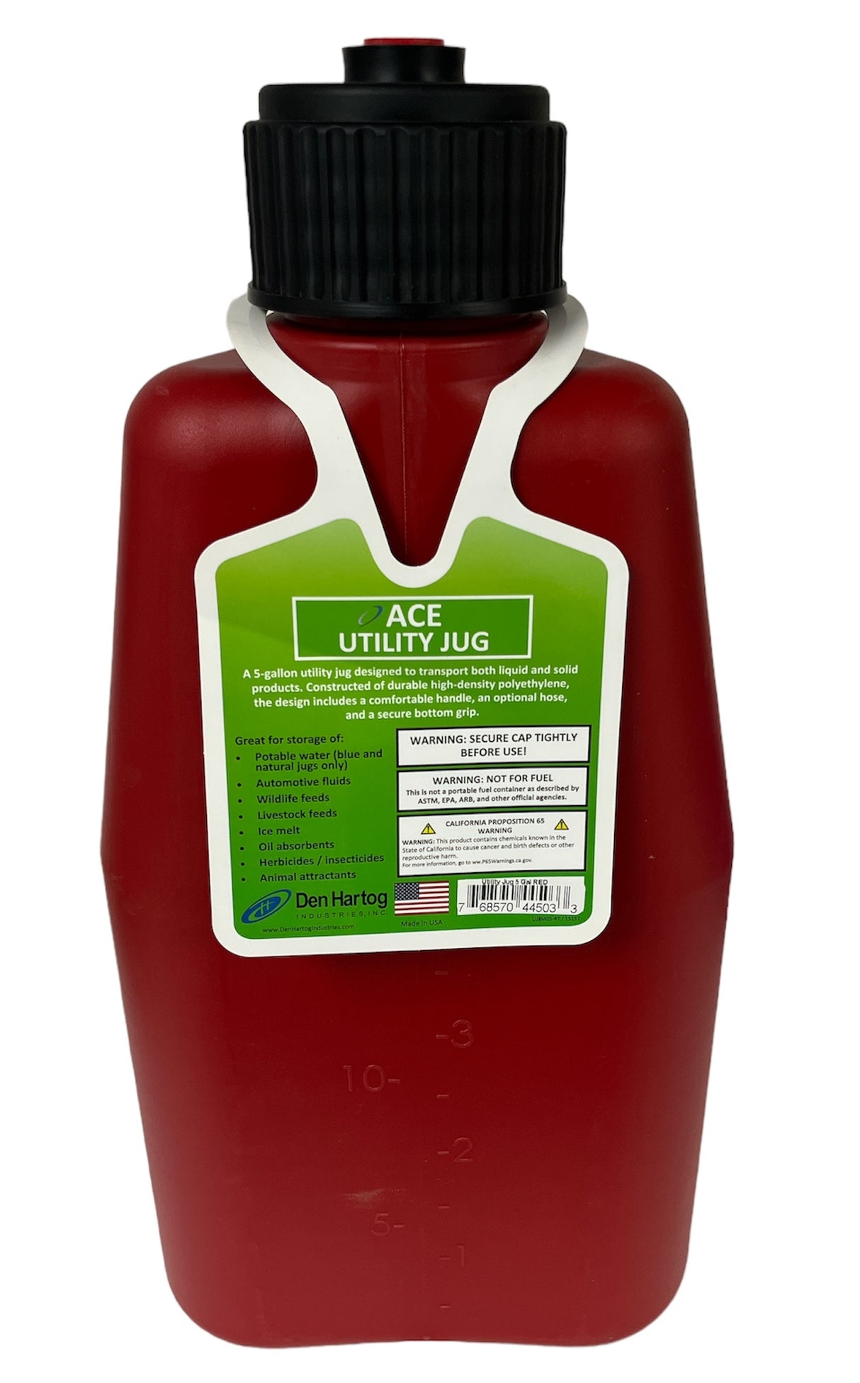 Ace Roto-Mold 5 Gallon Polyethylene Utility Jug With 12" Hose - UPJBM05-RT-RED