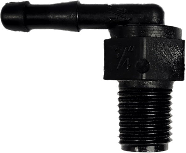 Banjo 90 Degree Hose Fitting 1/4" Male Thread X 1/4" Hose Barb - HB025-90