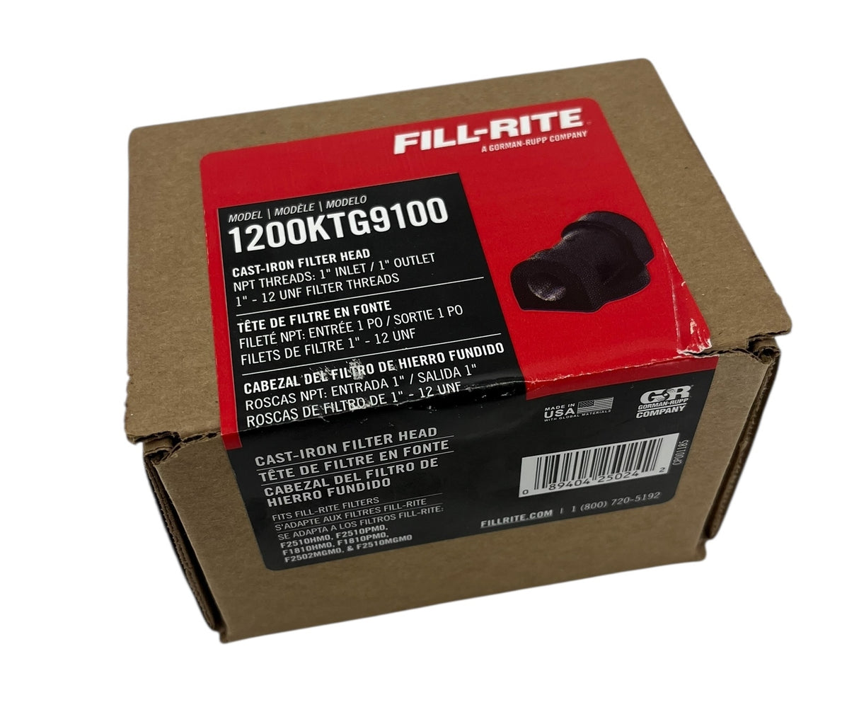 Fill Rite 1 Inch Fuel Transfer Filter Head for F2510HM0, F2510PM0, F1810HM0 & F1810PM0 Filters - 1200KTG9100