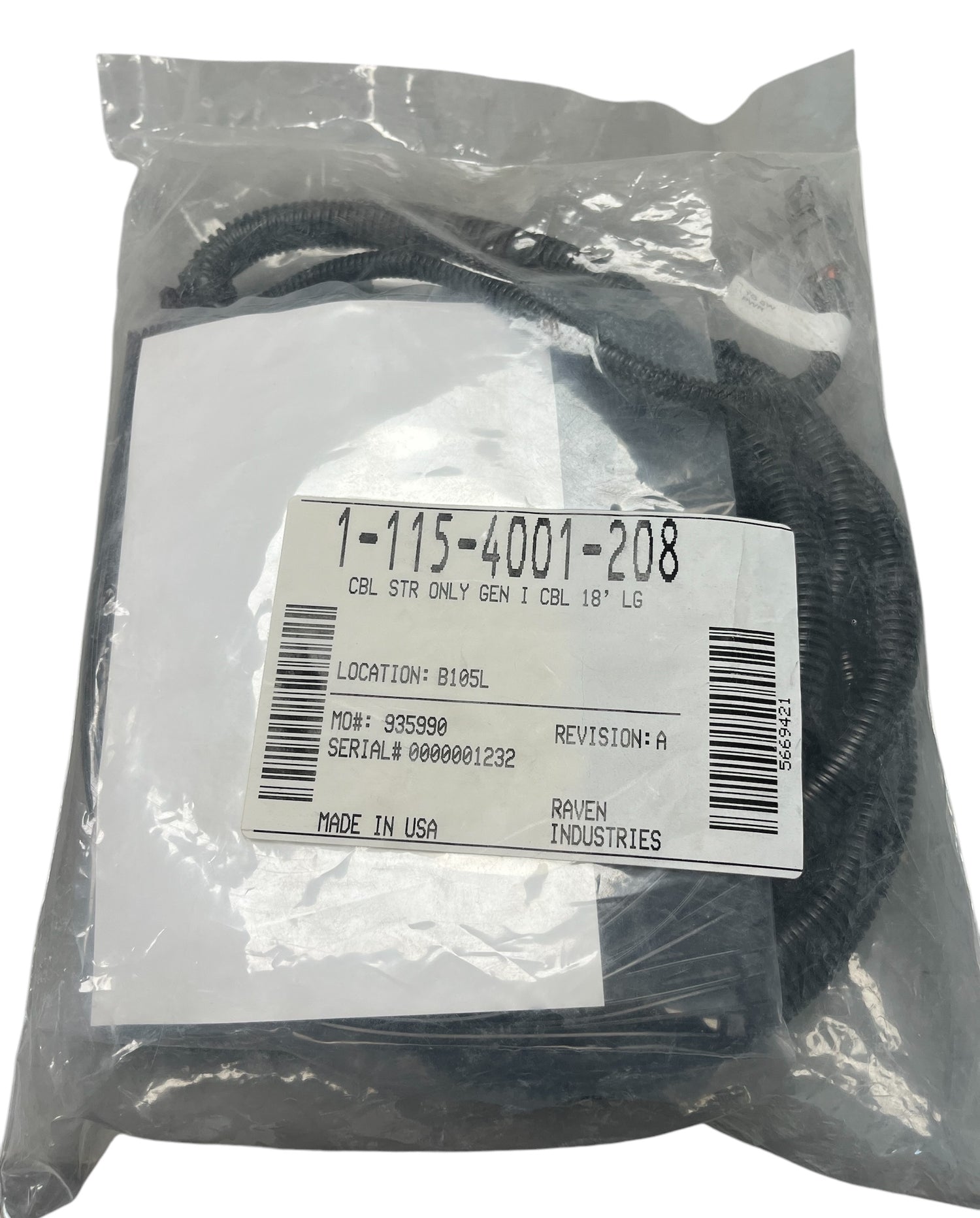 Raven Steering Only Cable Gen I Console Cable To Gen II 18' - 115-4001-208