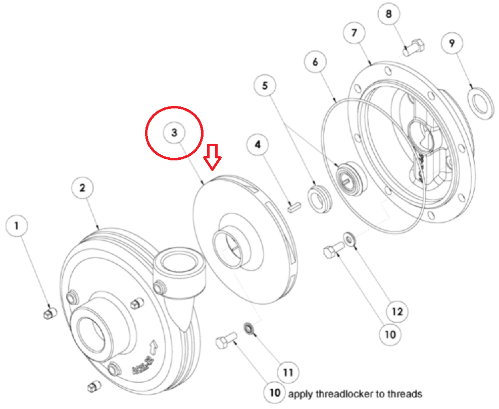 Ace Pumps Thermoplastic Impeller for 3/4" Keyed Shaft - ACAL-28-660-P (30556)