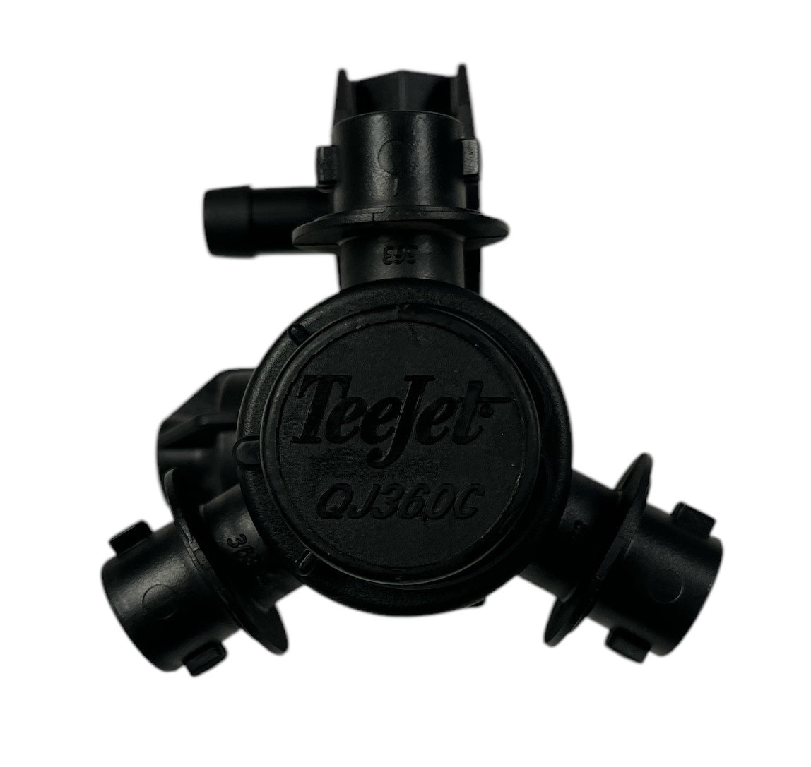 TeeJet Dry Boom Nozzle Body 3-Outlet Single Hose Shank 1/2" - QJ363C-500-1-NYB