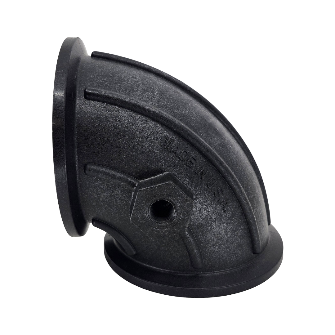 Banjo 90 Degree Manifold Flange Sweep w/ Gauge Port 3" - M300SWPG90