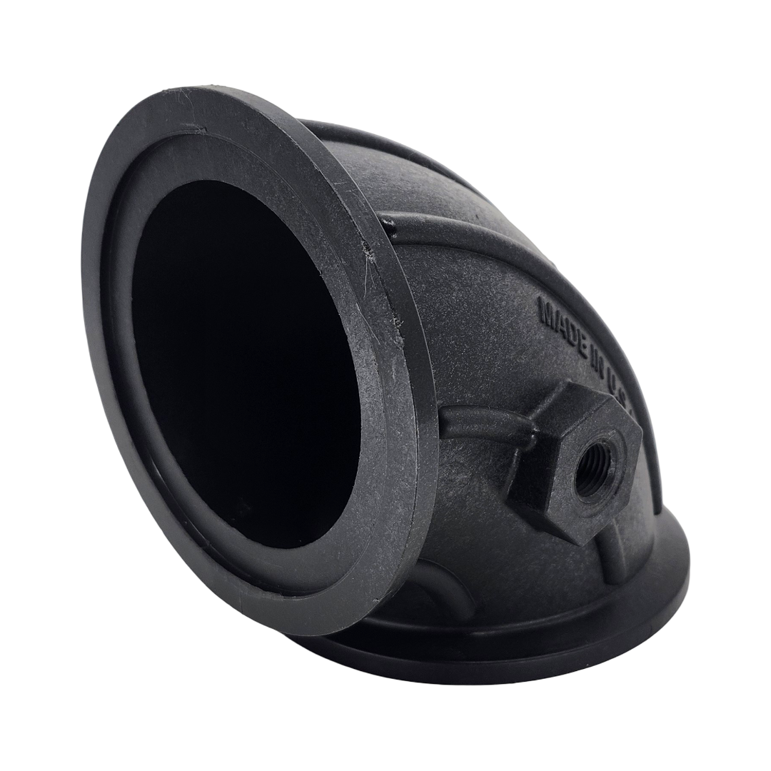 Banjo 90 Degree Manifold Flange Sweep w/ Gauge Port 3" - M300SWPG90