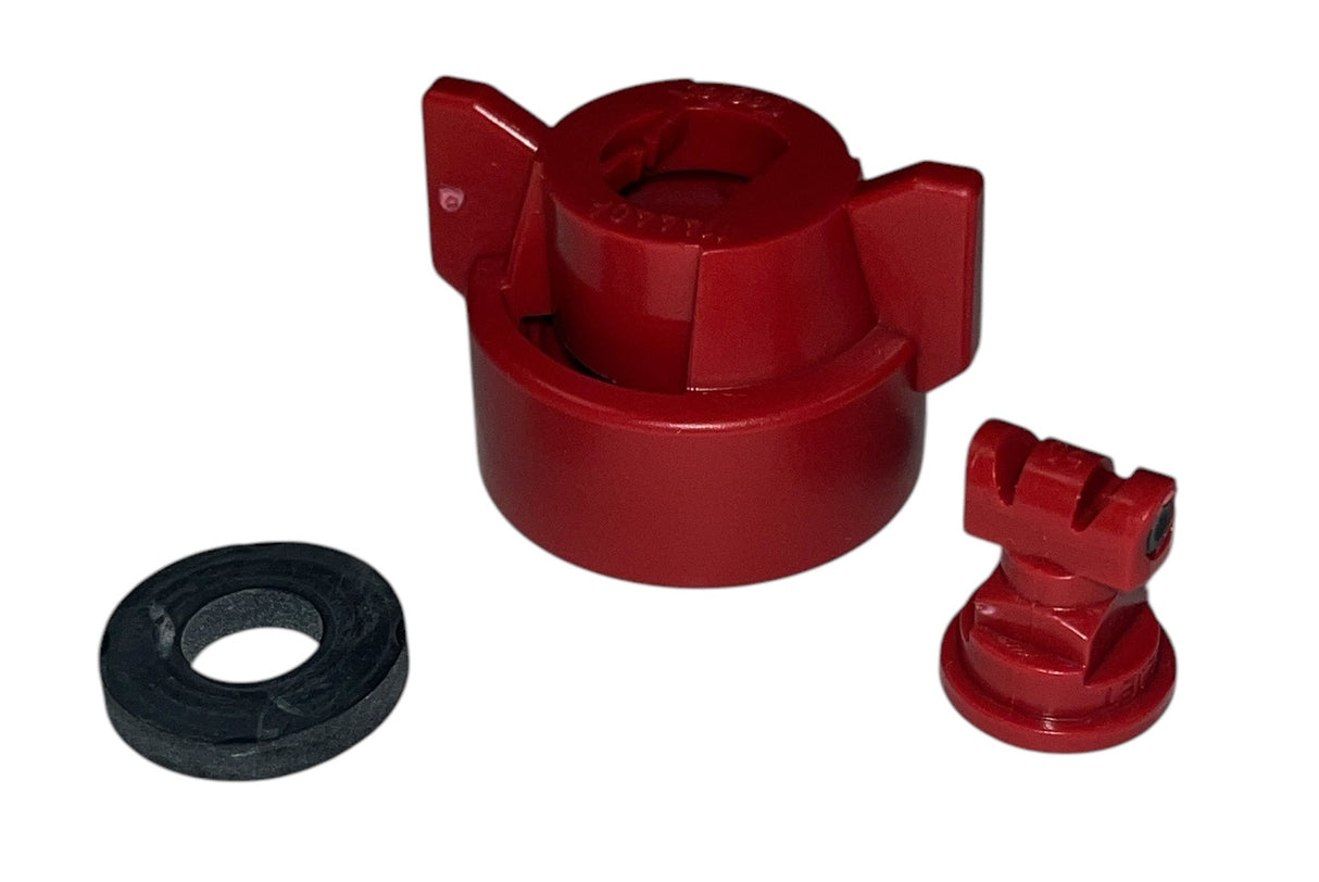 TeeJet Turbo TwinJet Red Polymer Nozzle Assembly with Cap - TTJ60-11004VP-CE