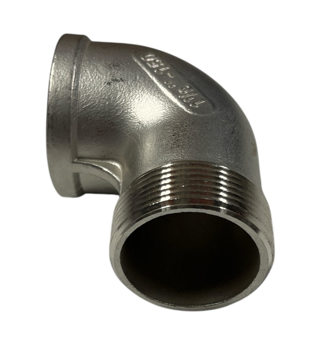 Hypro Stainless Steel Street Elbow Fitting, 1-1/2" MNPT X 1-1/2" FNPT - 7SE112