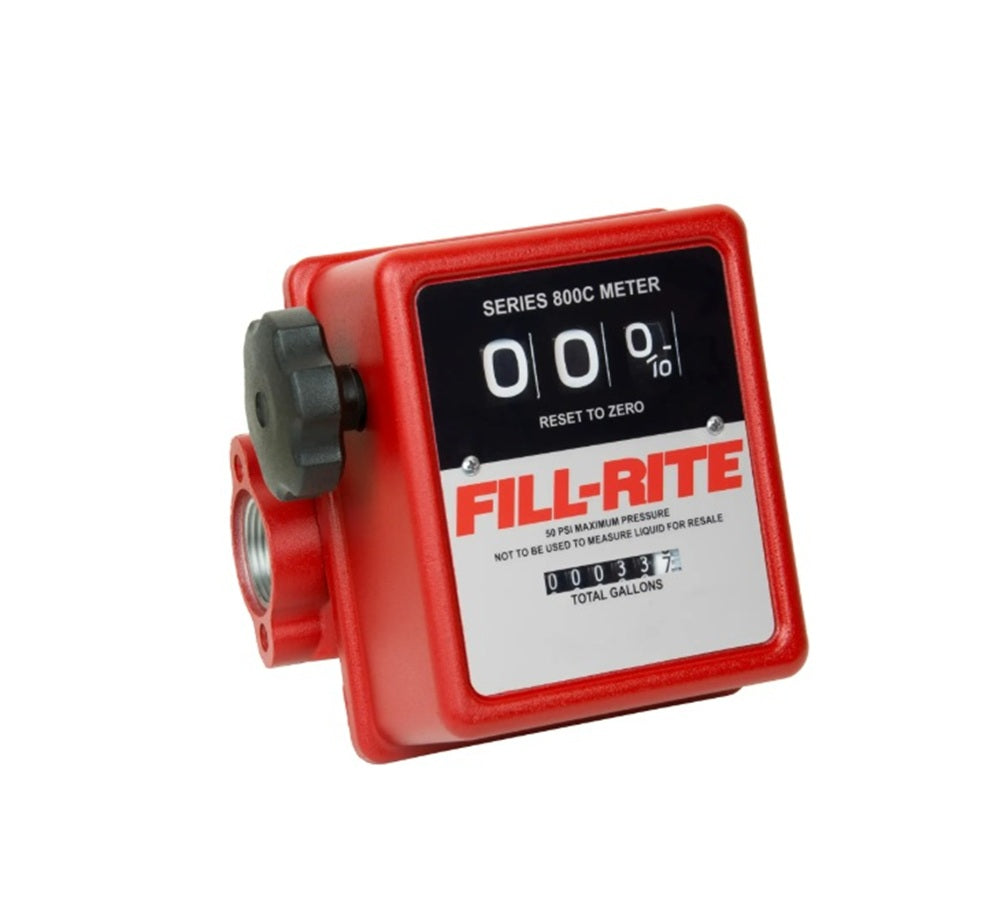 Fill Rite 5 to 20 GPM 3 Digit Mechanical Fuel Transfer Meter 1" FPT (Gallons) - 807C1