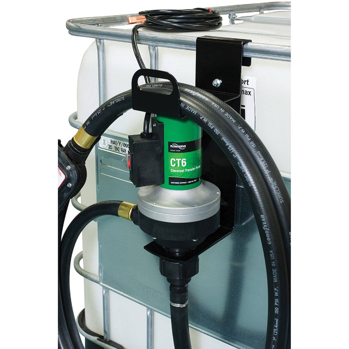 Flowserve IBC Caged System 12V Viton Chemical Pump with Meter - CT6-1V5GA-000