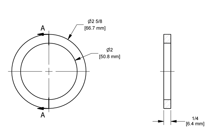 TerreMax 2 inch Full Port Viton Gasket for Cam Lock & Flange Fittings - 200GV