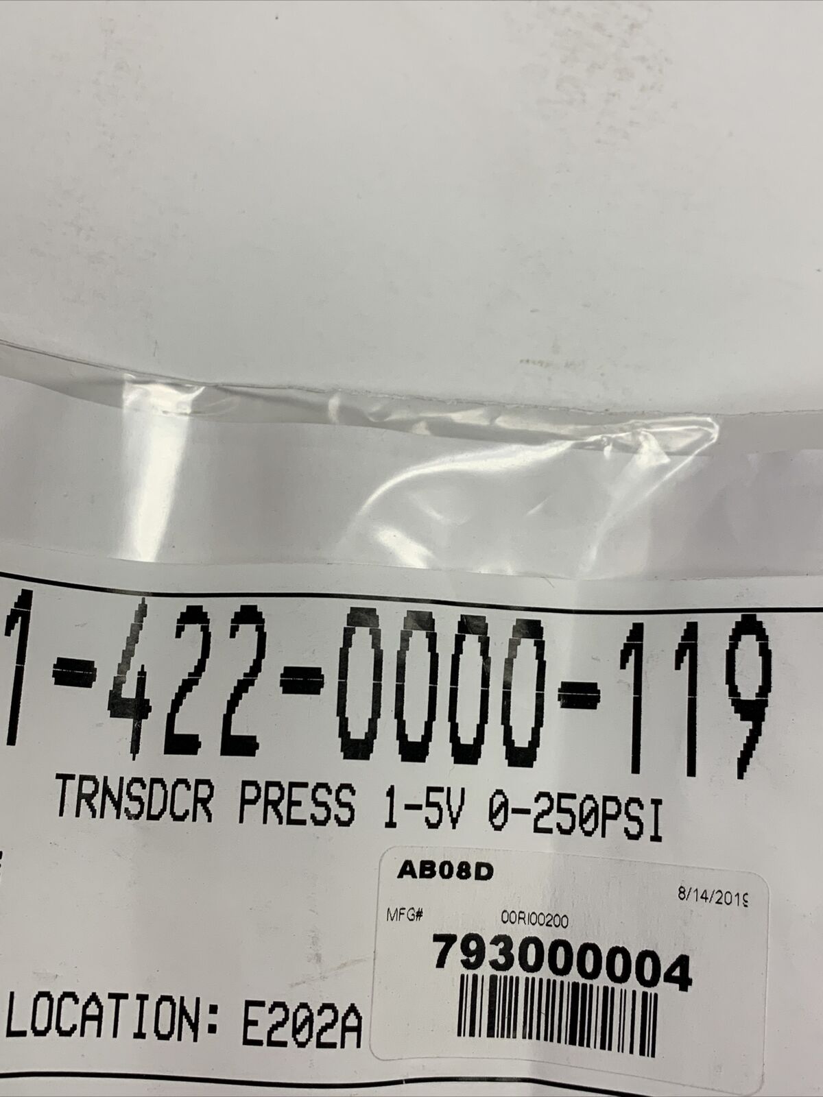 Raven Pressure Transducer 0-250 PSI, 1-5V - 422-0000-119