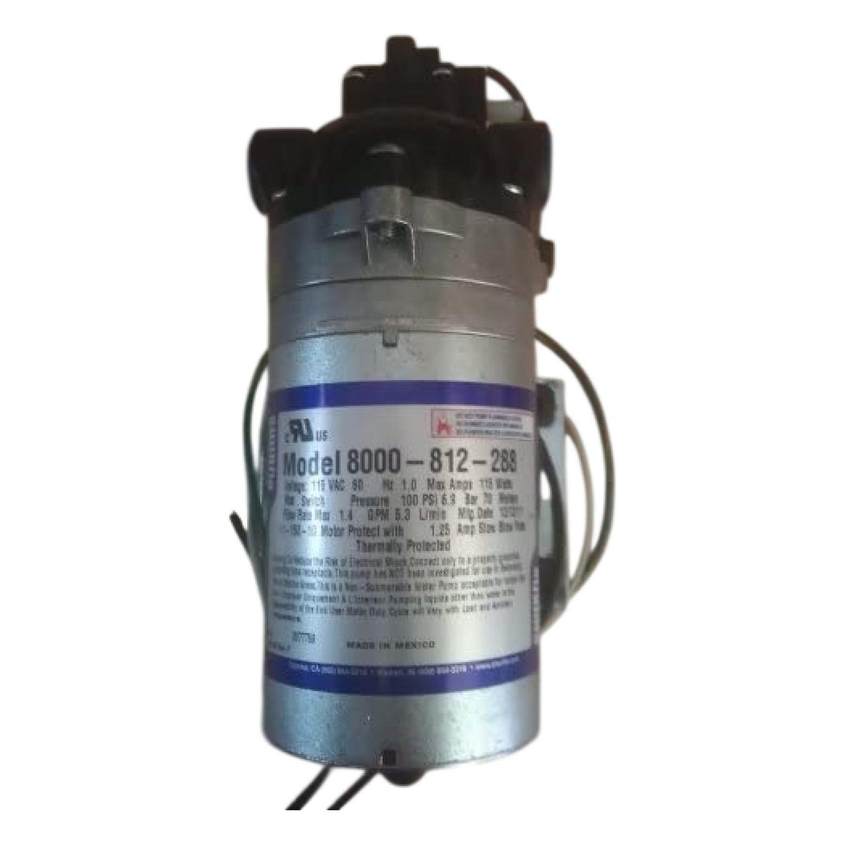 Shurflo Pressure Switch Diaphragm Pump 115V Max 1.3 GPM 100 PSI - 8000-812-288
