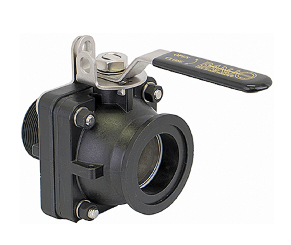 Banjo 2 Inch Full Port Stubby Ball Valve, Male NPT X Flange - MVSMT220HSFP