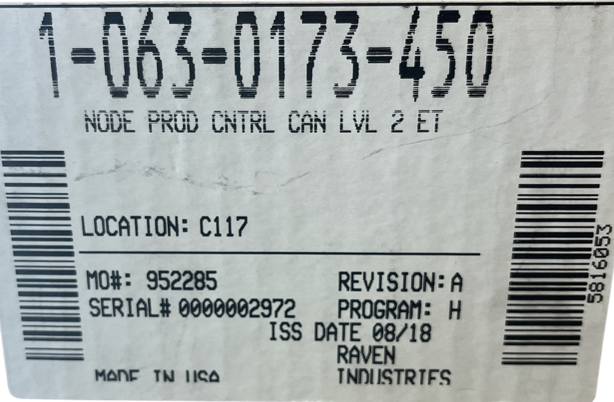 Raven CAN Level 2 ET Product Controller Node - 063-0173-450