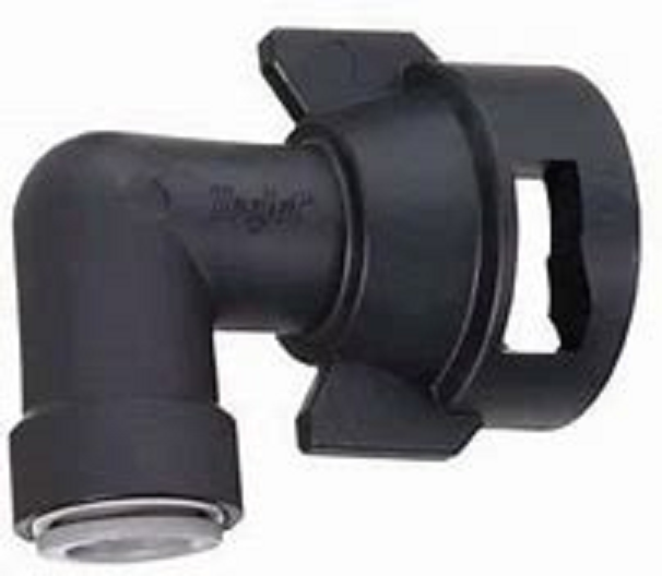 TeeJet 90 Degree Fixed Cap Push to Connect 3/8" Tubing - QJ98599-90-3/8