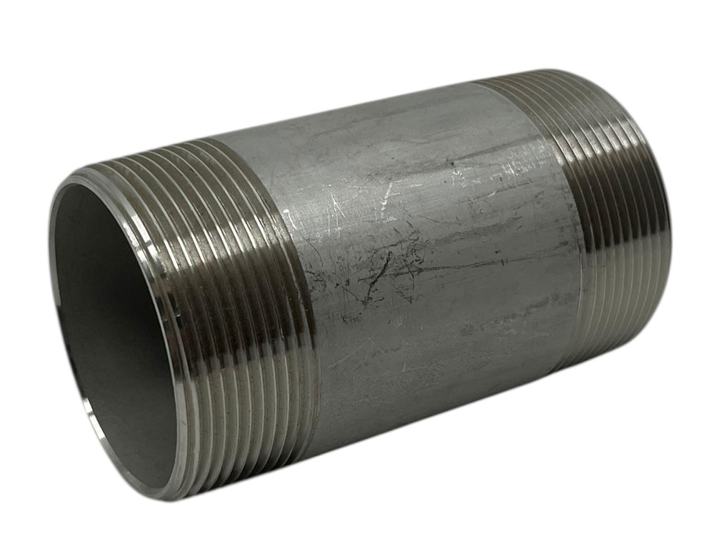 Hypro Stainless Steel Nipple 304 Stainless Steel 2" MNPT x 4" Long - 7200400