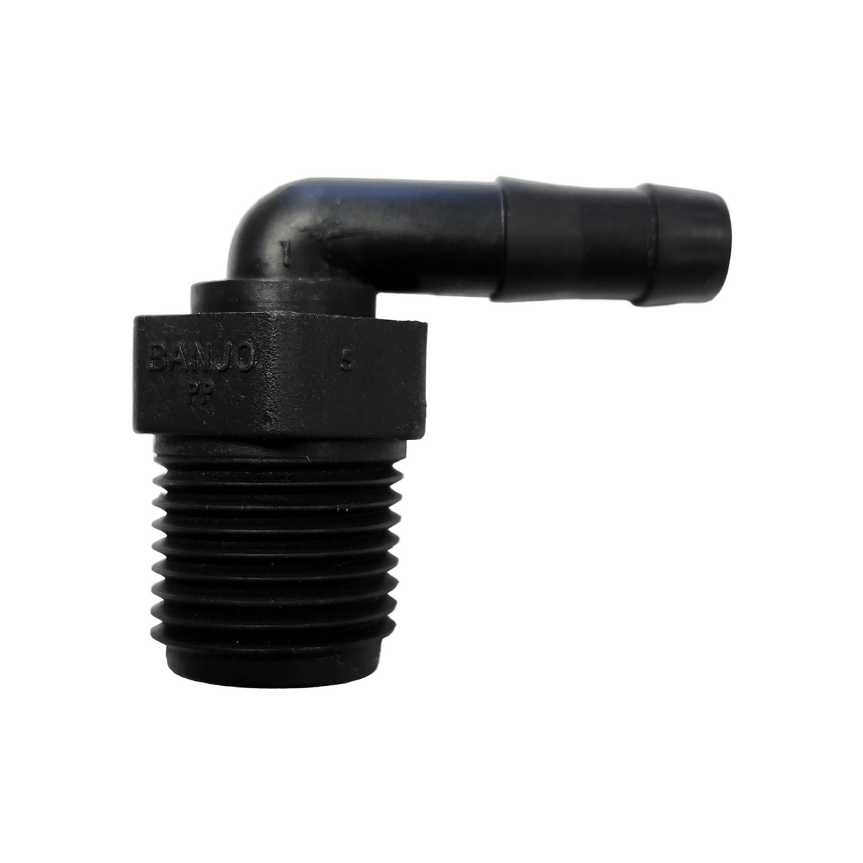 Banjo 90 Degree Hose Barb Fitting 1/2" MNPT X 3/8" Barb - HB050/038-90