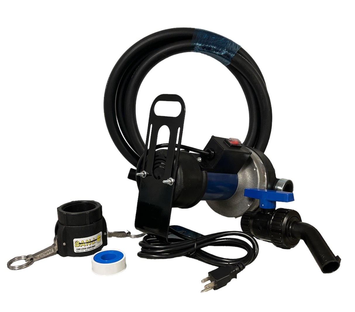 Flowserve 115 Volt CT6 Viton Pump with Hose, Valve, Spout and Bracket, 2" QC - CT6-4V5BA-006