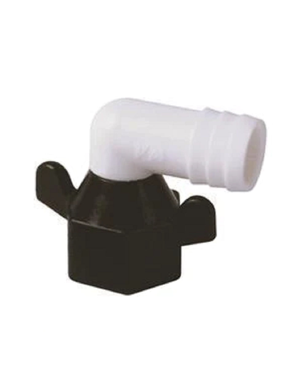 Shurflo Swivel Hex Wingnut Elbow Fitting 1⁄2" NPT-Female X 5⁄8" Barb - 234-3936