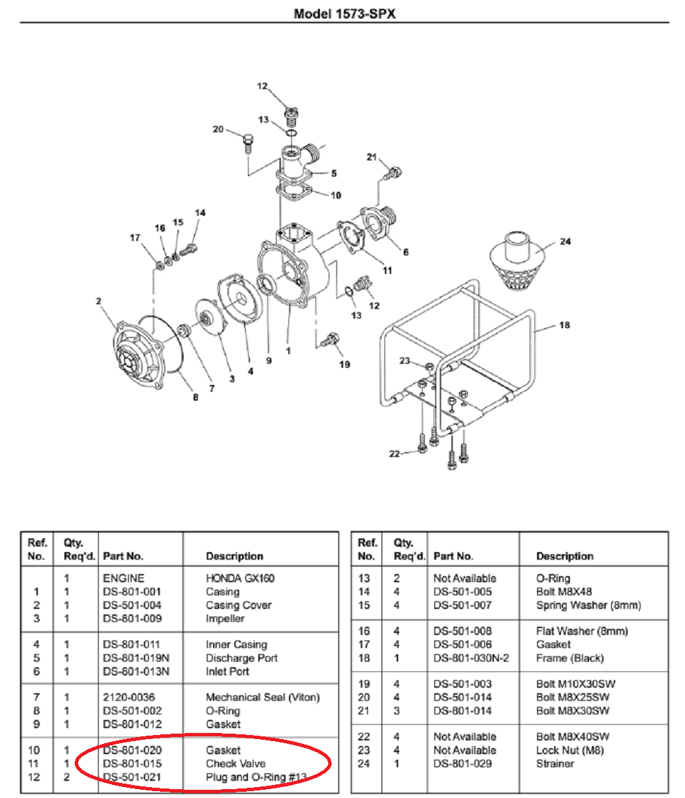 Hypro EDPM Check Valve for 1573-SPX Series 3" Pump - DS-801-015