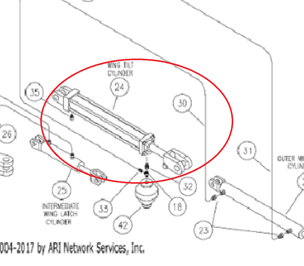 Top Air Sprayer 2 X 14 Boom Tilt Hydraulic Cylinder - 9003803