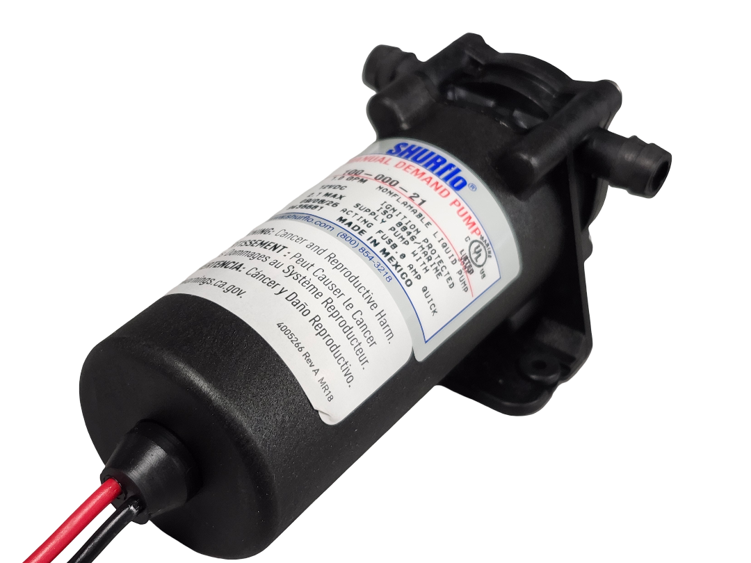 Shurflo 1 GPM Manual Demand Pump 3/8" Hose Barb, 12V, 20 PSI - 100-000-21