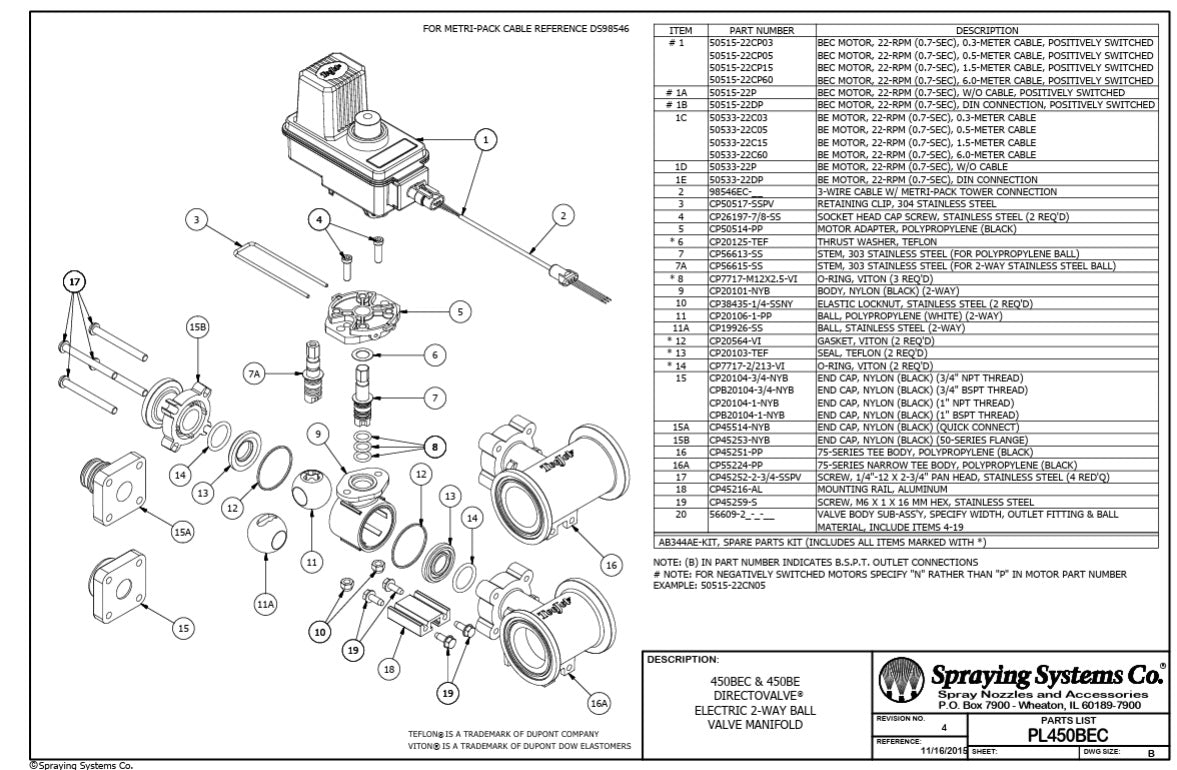 TeeJet 75 Series Flange Wide Valve Body to 1" FPT For 450 Series - 56609-2-1