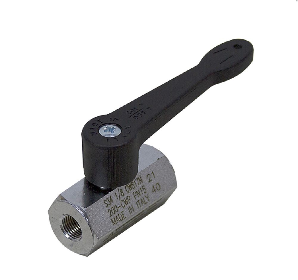 Hypro Plated Brass Ball Valve FNPT 1/8" X 1/8", 300 PSI - 90FFL18