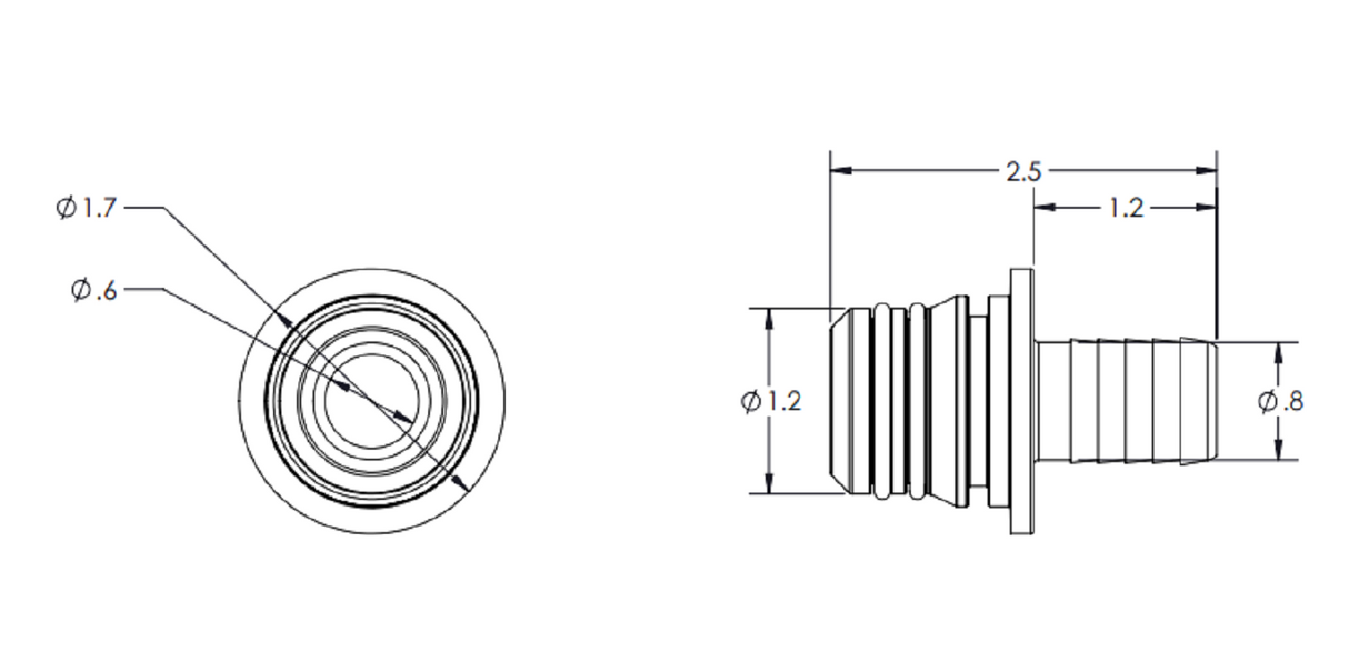 KZ Valve 3/4 Inch Straight Hose Barb X QH Hairpin Poly Quick-Connect - QHP-075