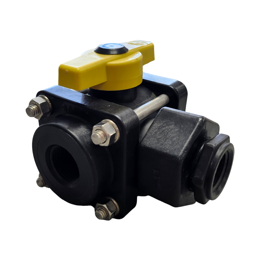 Banjo 3 Way Side Load Valve 3/4" FNPT x 3/4" FNPT x 3/4" FNPT - V075SL