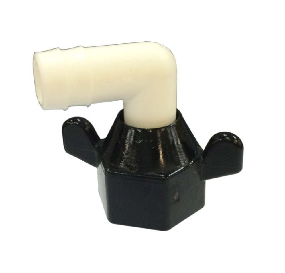 Shurflo Swivel Hex Wingnut Elbow Fitting 1⁄2" NPT-Female X 5⁄8" Barb - 234-3936