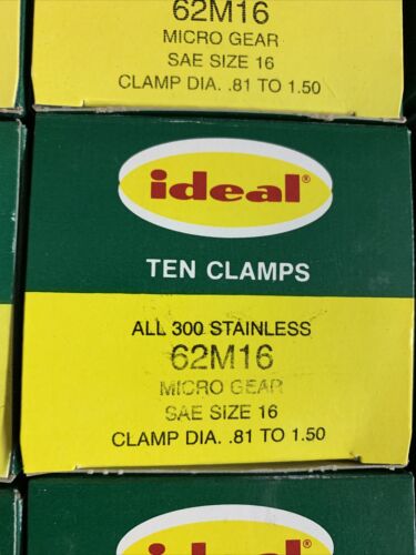 Ideal Micro Gear Stainless Steel Clamps SAE #16, 0.81"-1.5" - 10 Pack - 62M16
