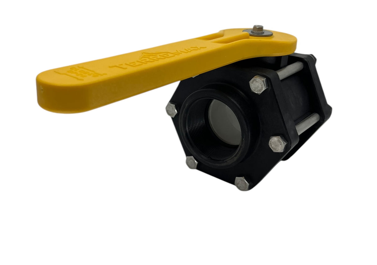 TerreMax Full Port 2 Inch Polypropylene Ball Valve 6 Bolt Max PSI 100 - V200FPY