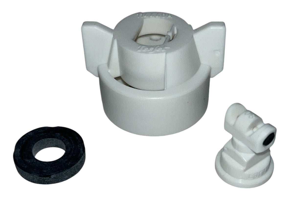 TeeJet Turbo TwinJet White Polymer Nozzle Assembly with Cap - TTJ60-11008VP-CE