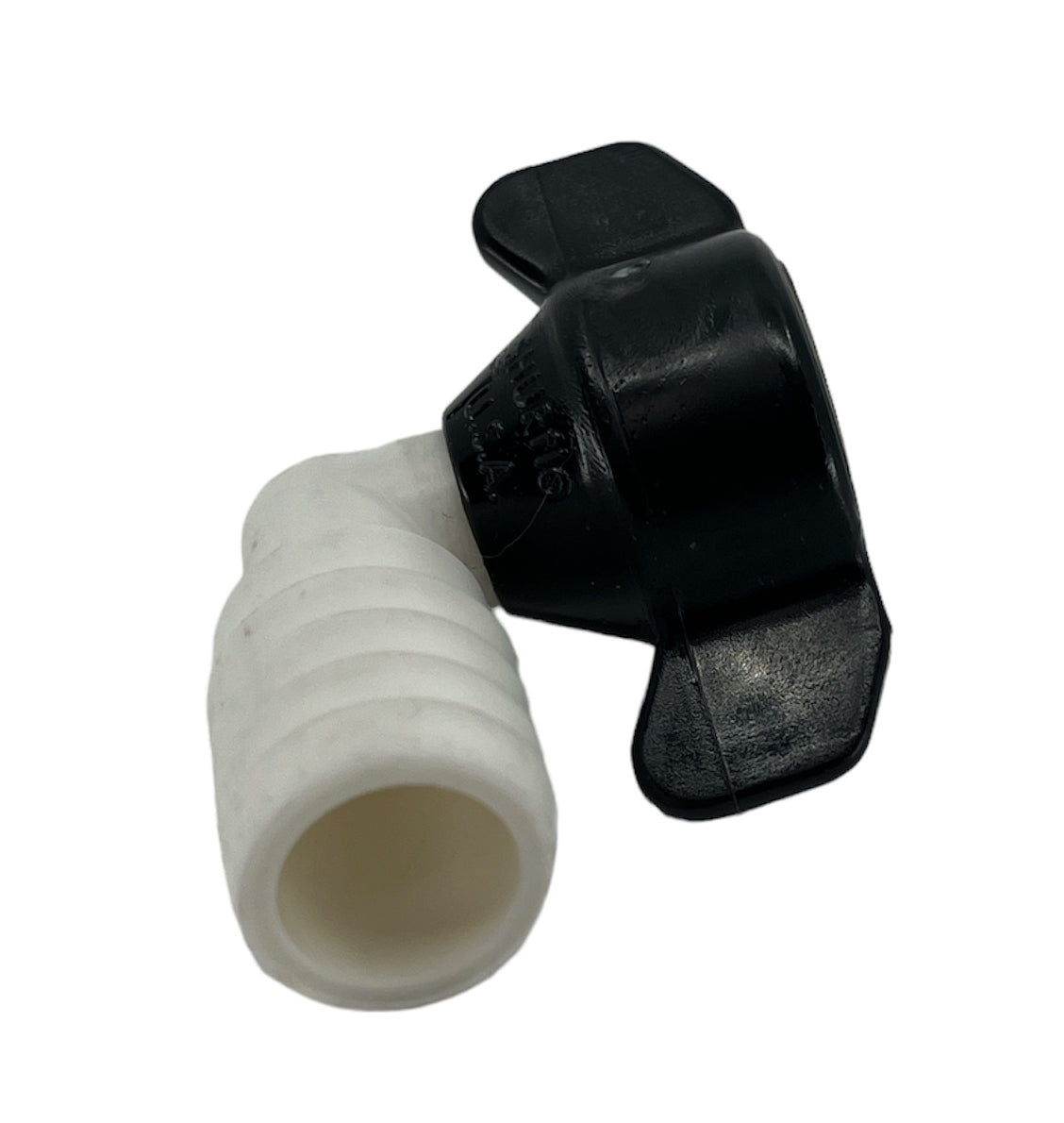 Shurflo Swivel Hex Wingnut Elbow Fitting, 1/2" NPT-Female x 3/4" Barb - 234-3946