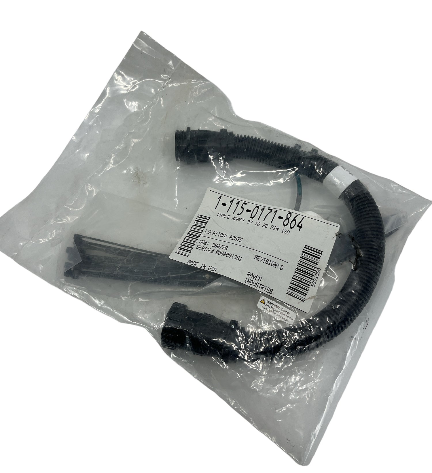 Raven 37 Pin To 22 Pin ISO Cable Adapter - 115-0171-864