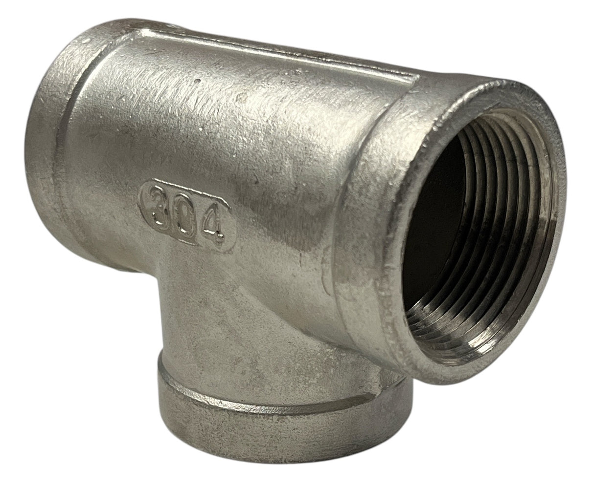 Hypro Stainless Steel Tee Fitting, 304 SS 1/4" FPT - 7TT114