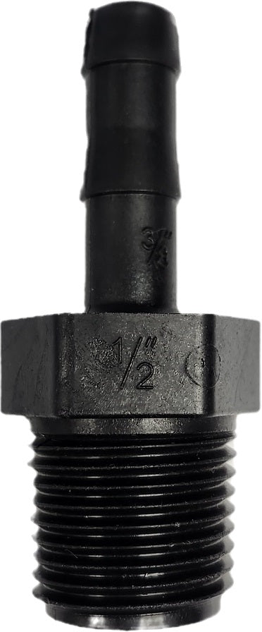 Banjo Hose Fitting Adapter 1/2" Male Thread X 3/8" Hose Barb - HB050-038