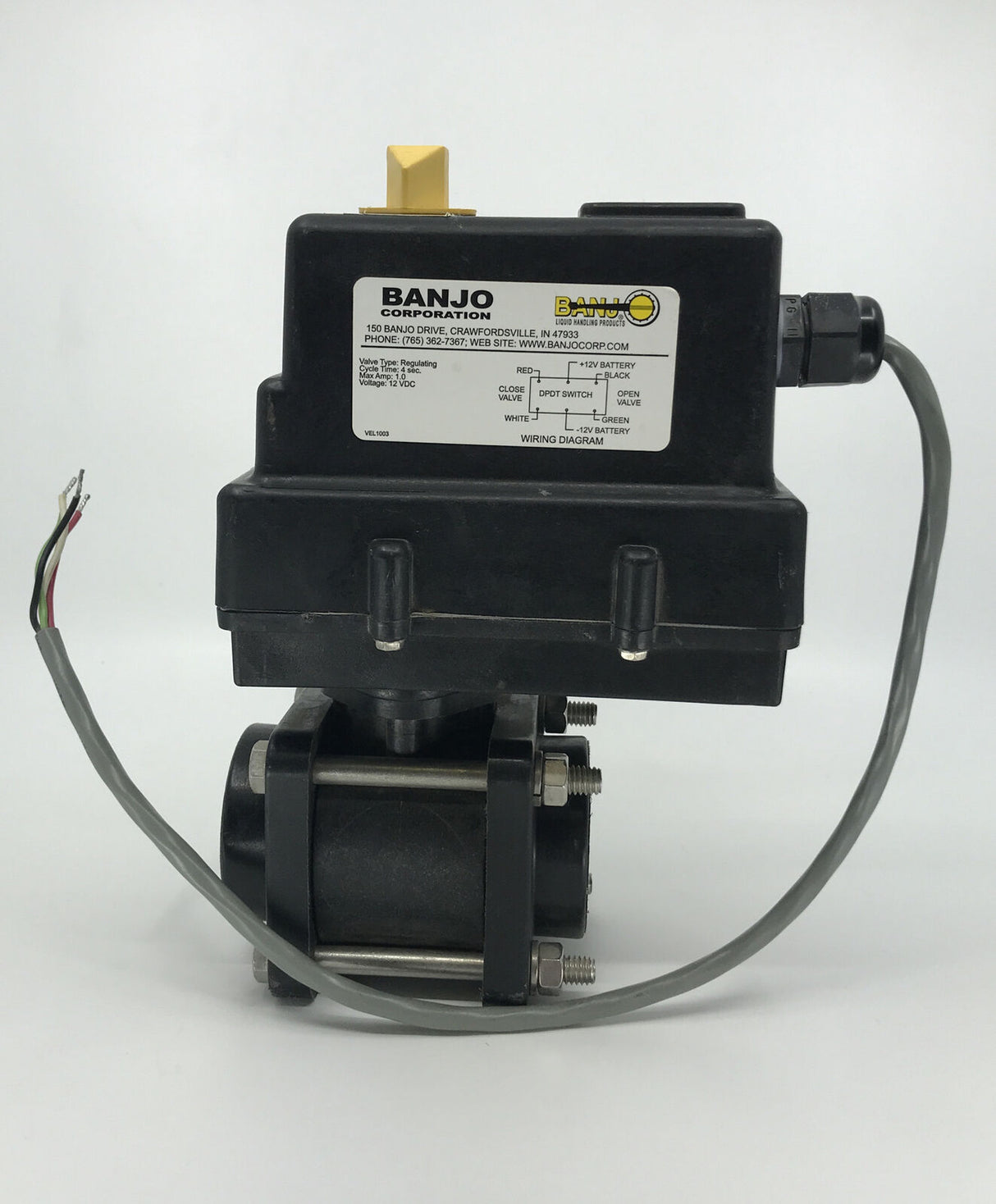 Banjo 1 Inch Full Port Manifold On/Off Electric Valve, 12 Volt 2-Way - EVR100FP