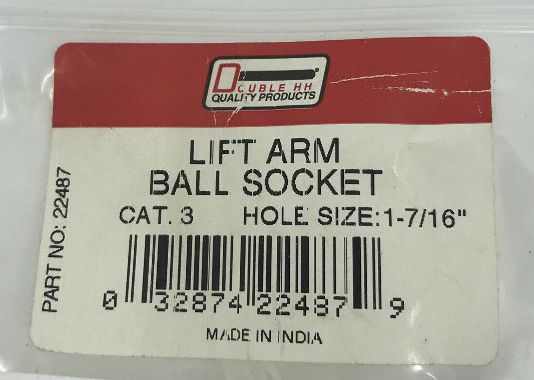 Double HH Category 3 Lift Arm Ball Socket, 1-7/16" Hole Size - 22487