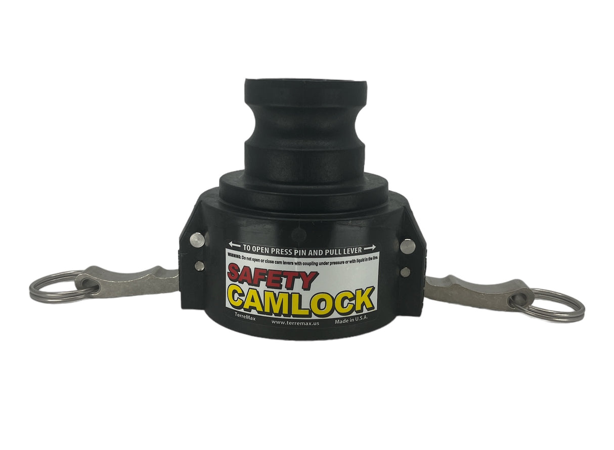 Green Leaf Poly Safety Camlock 3″ Female Coupler x 2″ Male Adapter - SAF300B200A