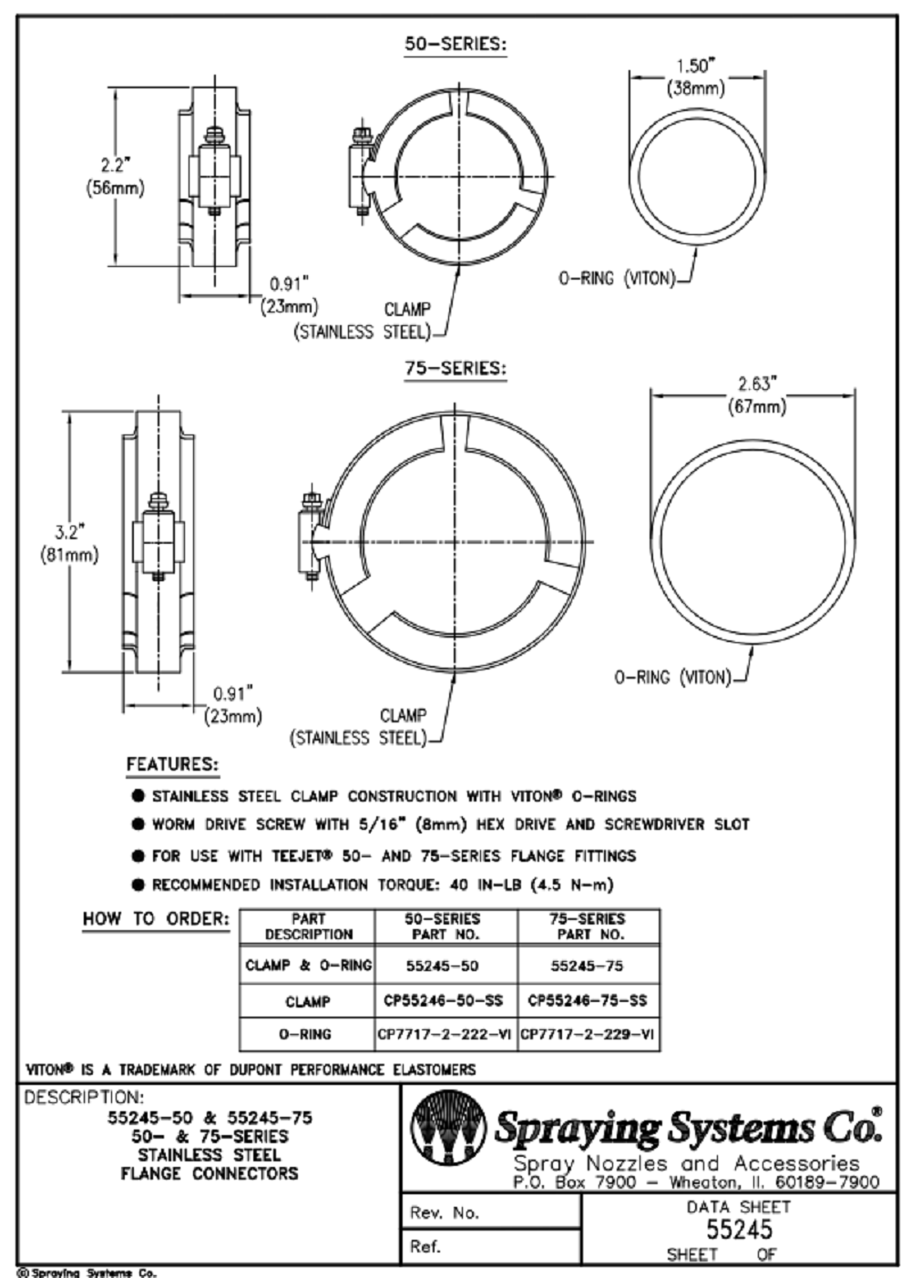 TeeJet FKM O-Ring For 50 Series Flange Connections - CP7717-2/222-VI