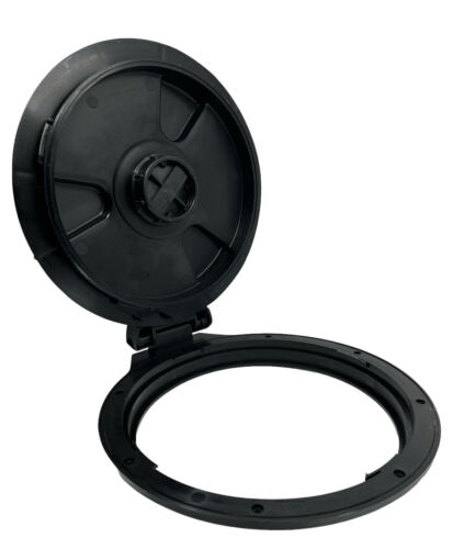 Hypro 12" Twist Lock Polypropylene Hinged Labyrinth Lid with Vent - TL12-0006