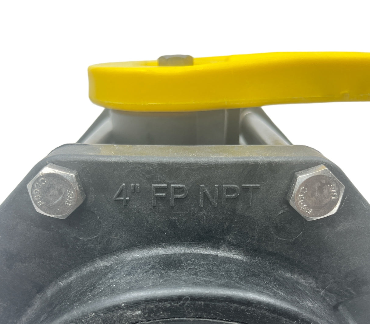 TerreMax Full Port Polypropylene Ball Valve 4" FPT, Max PSI 100 6 Bolt - V400FPY